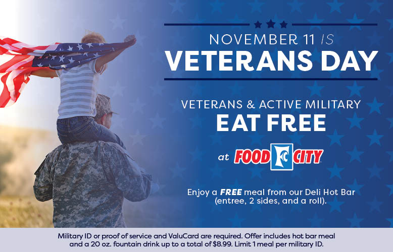 Veterans Day: Free meals or discounts for military veterans