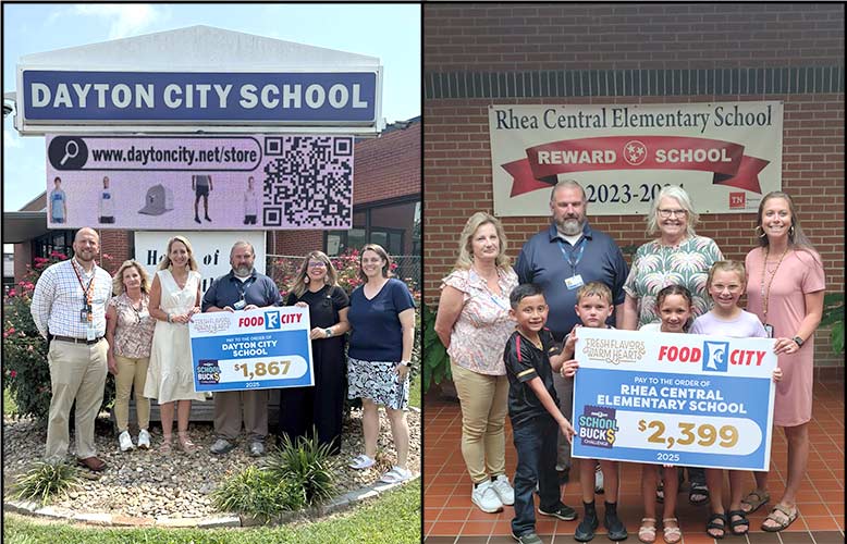 Food City School Bucks Check Presentation - Dayton City School and Rhea Central Elementary School in