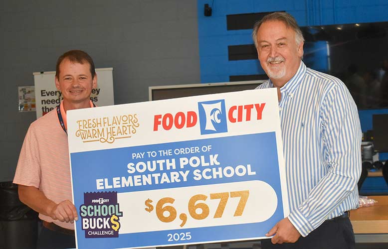 Food City School Bucks Check Presentation - South Polk Elementary School in Old Fort, TN