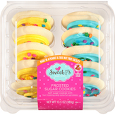 Sweet P's Bake Shop Sugar Cookies, Frosted, Spring Yellow/blue