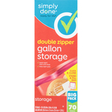 Simply Done Storage Bags, Double Zipper, Gallon, Big Pack