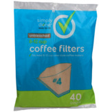 Simply Done Coffee Filters, Unbleached, No. 4