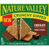 Nature Valley Granola Squares, Chocolate, Crunchy Dipped