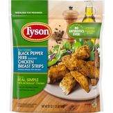 Tyson Chicken Breast Strips, Black Pepper Herb, Seasoned