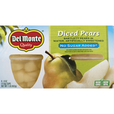Del Monte Pears, Diced, No Sugar Added