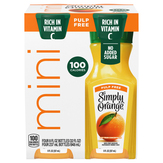 Simply New Orange Juice, Pulp Free, Mini
