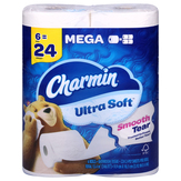 Charmin New Bathroom Tissue, Smooth Tear, Mega Roll, 2-ply