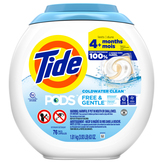 Tide New Detergent, Free & Gentle, Coldwater Clean