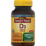 Nature Made Vitamin D3, 25 Mcg, Tablets, Value Size