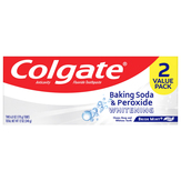 Colgate New Toothpaste, Whitening, Brisk Mint, Baking Soda & Peroxide, 2 Value Pack
