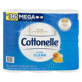 Cottonelle Toilet Paper, Ultra Clean, Mega Rolls, 1-ply