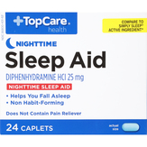 Topcare Sleep Aid, Nighttime, 25 Mg, Caplets