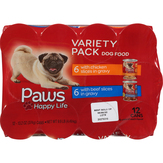 Paws Happy Life Dog Food, Chicken Slices In Gravy/beef Slices In Gravy, Variety Pack