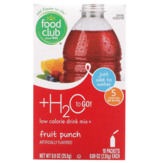 Food Club +h2o To Go!, Fruit Punch Low Calorie Drink Mix