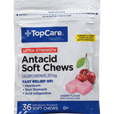 Topcare Ultra Strength Antacid Calcium Carbonate 1177 Mg Soft Chews, Cherry