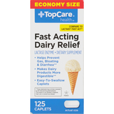 Topcare Dairy Relief, Fast Acting, Caplets, Economy Size