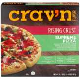 Crav'n Flavor Pizza, Supreme – Sausage, Pepperoni, Red & Green Peppers, Black Olives & Onions, Rising Crust