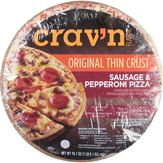 Crav'n Flavor Pizza, Sausage & Pepperoni, Original Thin Crust