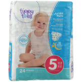 Tippy Toes Jumbo Pack Diapers, 5 27+ Lb