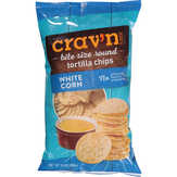 Crav'n Flavor Tortilla Chips, White Corn, Bite Size Round