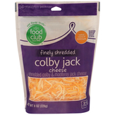 Food Club Finely Shredded Cheese, Colby Jack