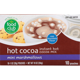 Food Club Hot Cocoa, Instant, Mini Marshmallows