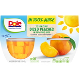 Dole Diced Peaches In 100% Fruit Juice, Yellow Cling