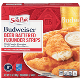 Seapak New Flounder Strips, Budweiser Beer Battered