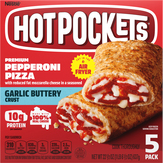 Hot Pockets Sandwiches, Garlic Buttery Crust, Pepperoni Pizza, 5 Pack