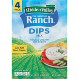 Hidden Valley Dips Mix, The Original Ranch, 4 Pack
