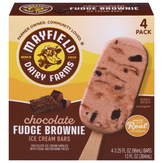 Mayfield Dairy Farms New Ice Cream Bars, Chocolate Fudge Brownie, 4 Pack