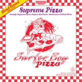 Surfer Boy Pizza Pizza, Hand-tossed Style Crust, Schweet Supreme