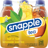 Snapple Half & Half Lemonade Iced Tea, Half N' Half, 6 Pack