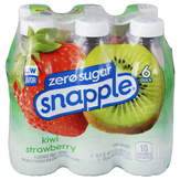 Snapple Fruit Drink, Zero Sugar, Kiwi Strawberry Flavored, 6 Pack