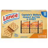 Lance New Sandwich Crackers, Peanut Butter & Honey, 10 Packs