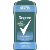 Degree Antiperspirant Deodorant, Cool Rush, 48h, Twin Pack