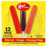 Kay's Classic Cherry, Grape And Orange Pops