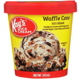 Kay's Waffle Cone Vanilla Ice Cream With Fudge Swirl, Coated Sugar Cone Pieces And Peanuts