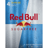 Red Bull Energy Drink, Sugarfree, 4 Pack