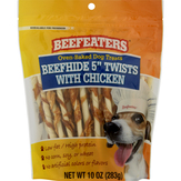 Beefeaters Dog Treats, Oven-baked, Beefhide 5 Inch Twists With Chicken