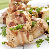 Bacon Wrapped Pineapple & Chicken Kabobs
