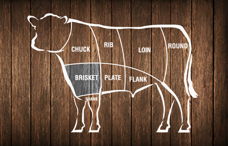 The brisket is the steer’s breast. Best cooked low and slow for barbeque, corned beef and pastrami.