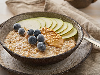 Peanut Butter Oatmeal is a a hearty, healthy way to jump start the morning.