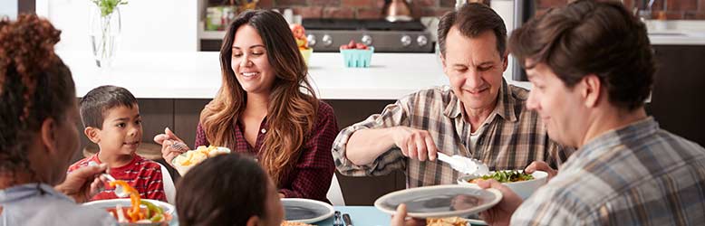 Eating meals together as a Family makes strong family connections.