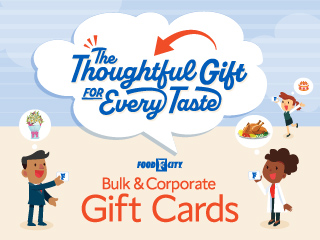 Looking for the perfect employee or large group gift idea for the holidays? Food City's bulk and corporate gift card program is your answer!