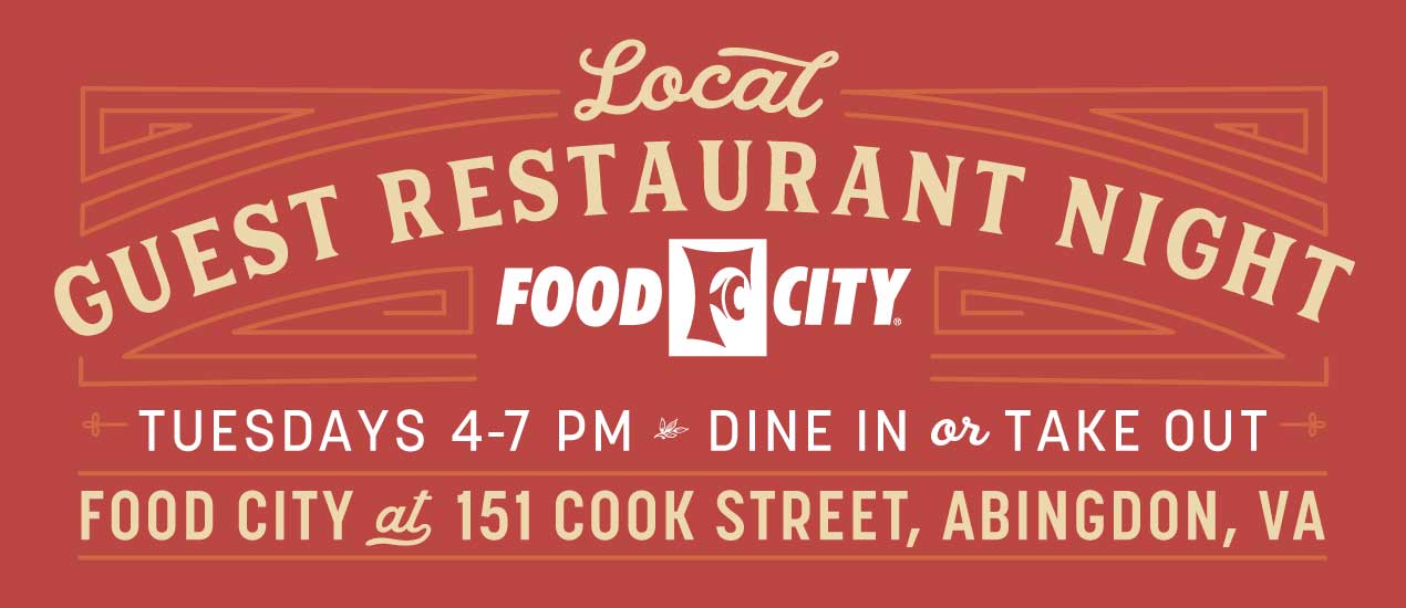 With Food City's local guest restaurant night the areas finest chefs and restaurants take over the Food City Kitchen for one night only to bring you their unique take on local and regional cuisine. No reservations needed!
