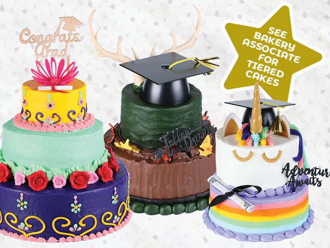 Whether you are celebrating a graduation from high school, college, kindergarten or receiving any type of diploma, our expert bakers and cake decorators at Food City can design a cake to suit your graduation celebration.