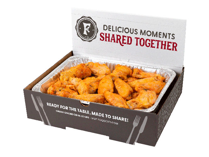 No party is complete without a platter full of our shareable seasoned buffalo wings. Made fresh and served hot in the Food City® Deli when you order.