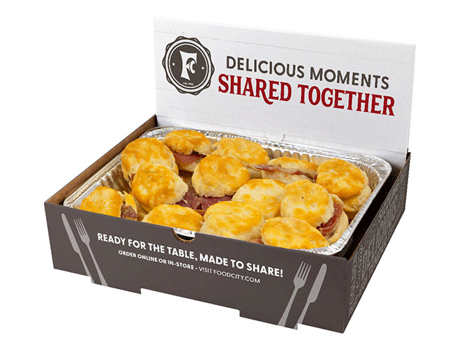 Whether you need breakfast, brunch or a hearty snack for your event the Country Brunch Party Tray from Food City is a great choice. Fresh-baked tea biscuits topped with a generous slice of mouth-watering country ham and ready to pickup when you need it.