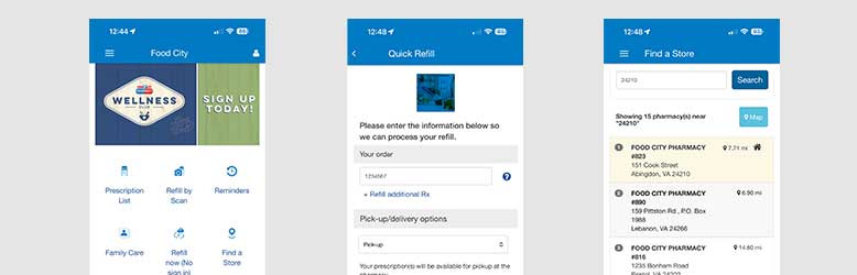 Download the new Food City Pharmacy app from your phone’s app store.